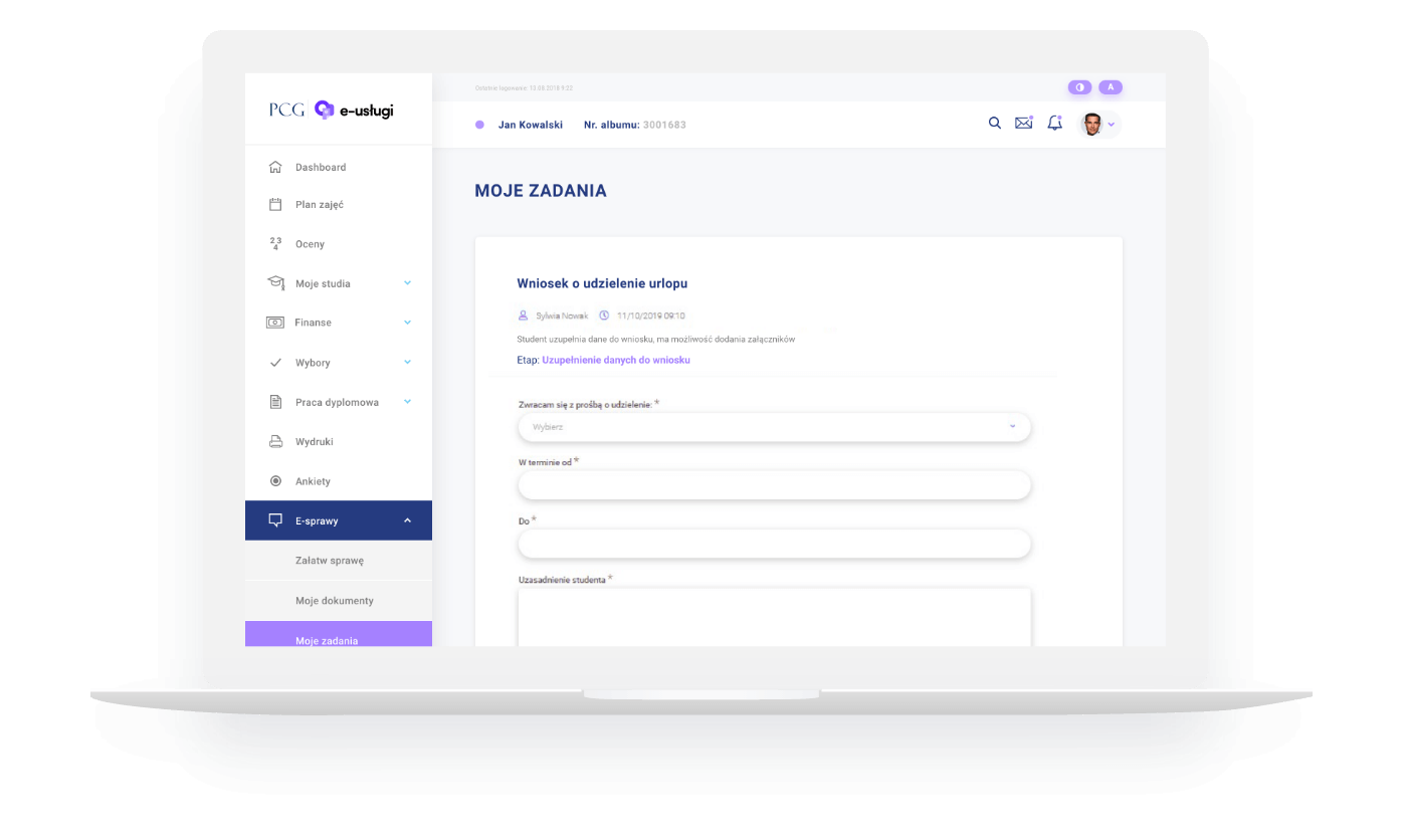 e-services screen 1