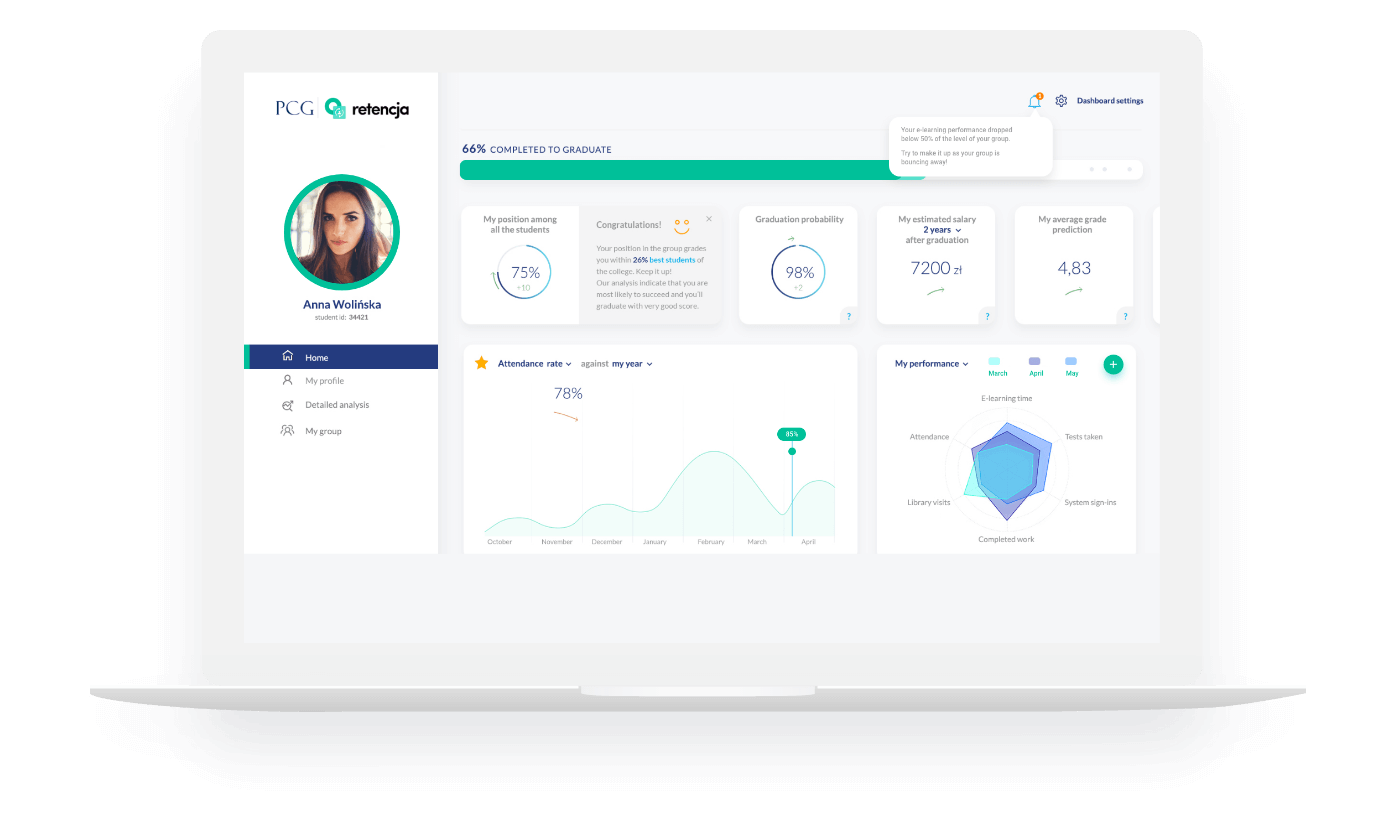 ekran studenta educloud