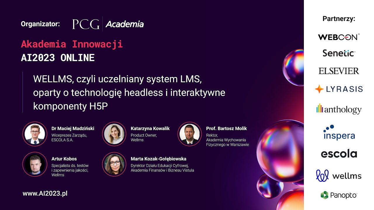 WELLMS, czyli uczelniany system LMS, oparty o technologię headless i interaktywne komponenty H5P